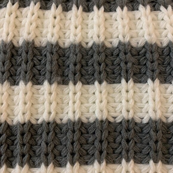 Ivy + Main Sweater Womens White Gray Striped Crewneck Knit Pullover Size Small - Picture 5 of 7